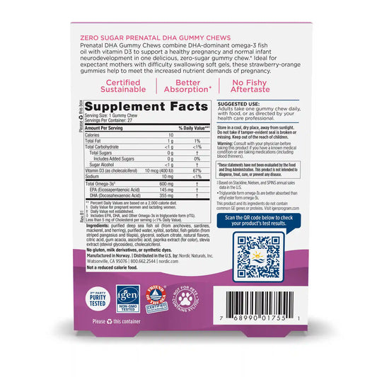 Zero Sugar Prenatal DHA Gummy Chews